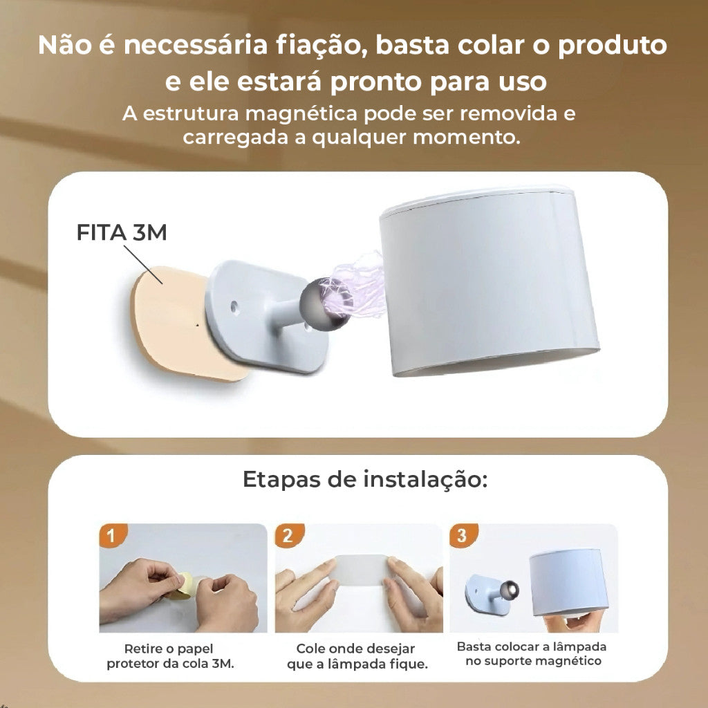 LumiFlex™ - Luminária LED Magnética Recarregável